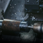 usinagem de aço em equipamento cnc com boa remoção de cavaco.