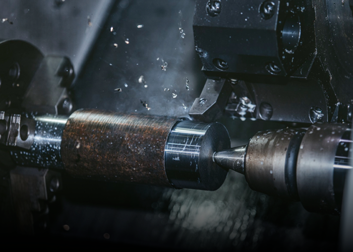 usinagem de aço em equipamento cnc com boa remoção de cavaco.